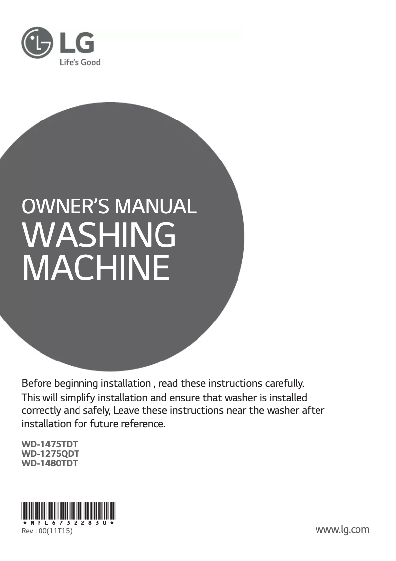 Página 1 del manual Manual de usuario LG WD-1480TDT