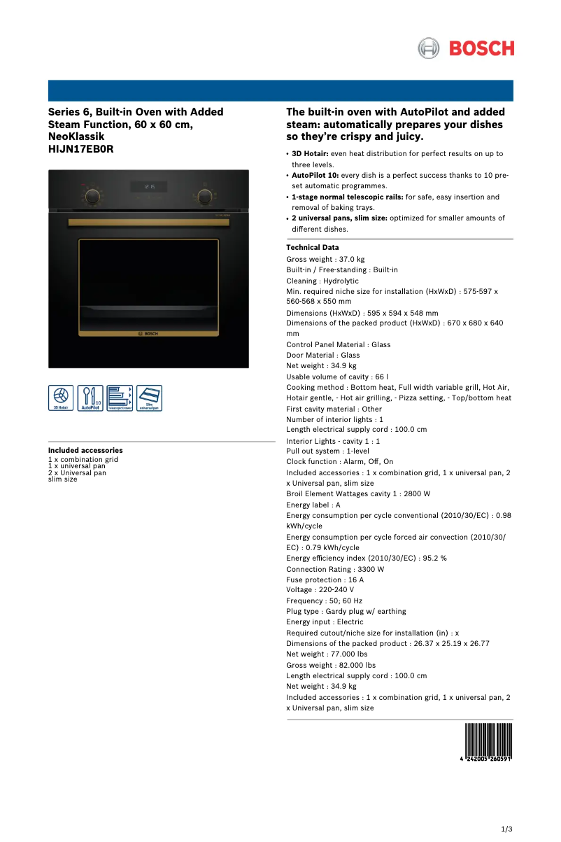 Imagen de la primera página del manual del dispositivo HIJN17EB0R