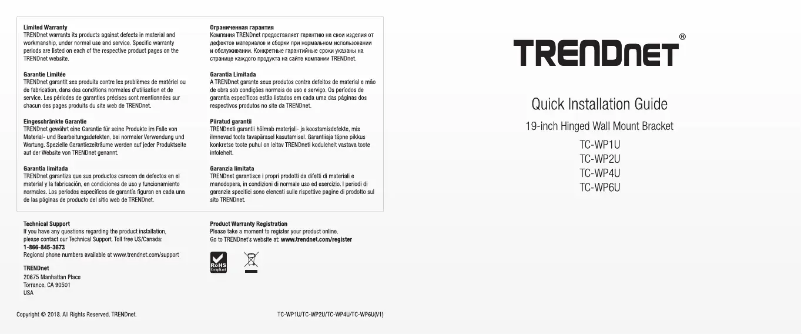 Imagen de la primera página del manual del dispositivo TC-WP6U