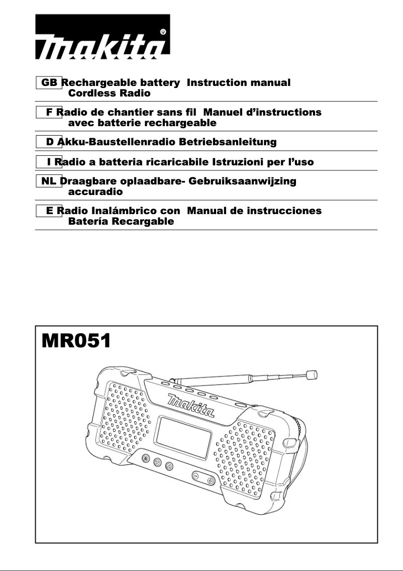 Página 1 del manual Manual de usuario Makita MR051