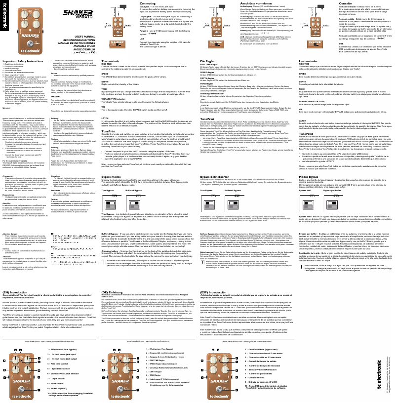 Imagen de la primera página del manual del dispositivo Shaker Vibrato