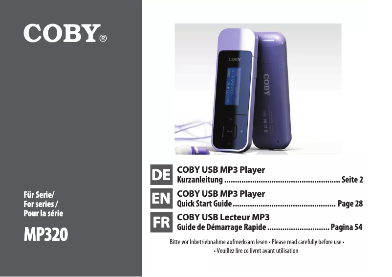 Imagen de la primera página del manual del dispositivo MP320