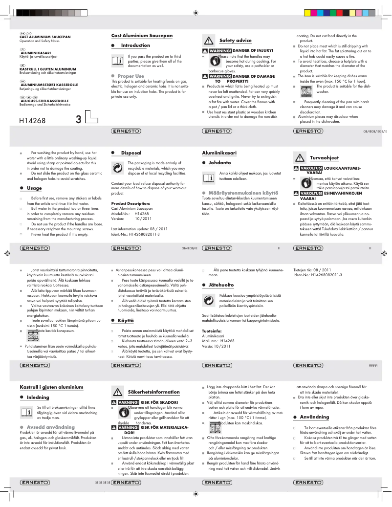 Imagen de la primera página del manual del dispositivo H14268