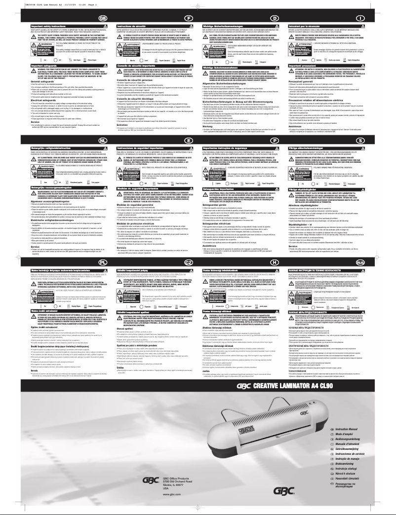 Página nº 1 - Manual de usuario GBC Creative CL90