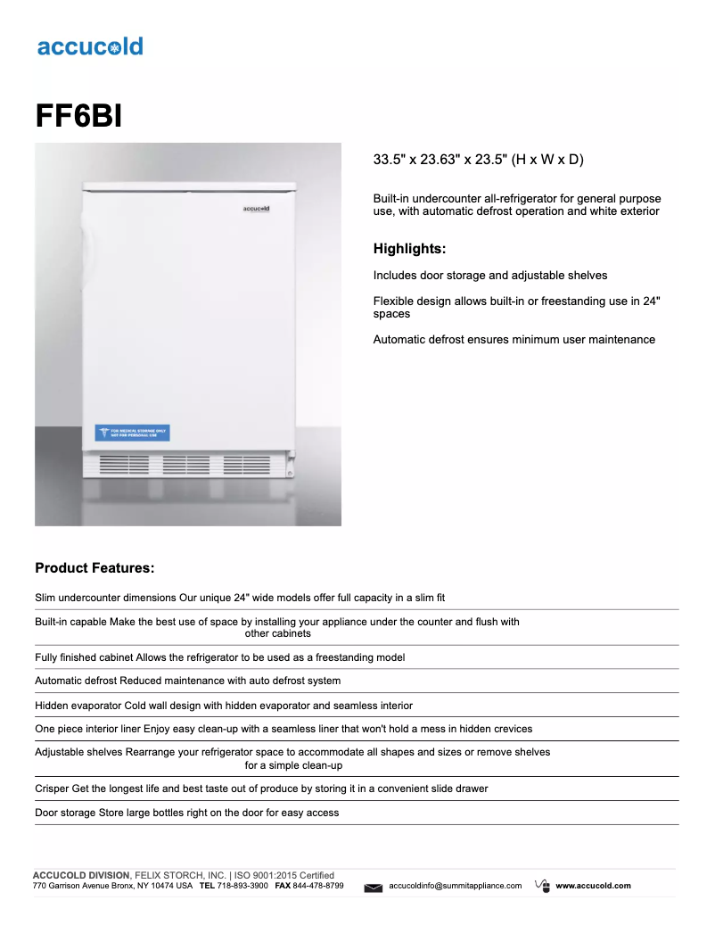 Página 1 del manual Ficha técnica Summit FF6BI
