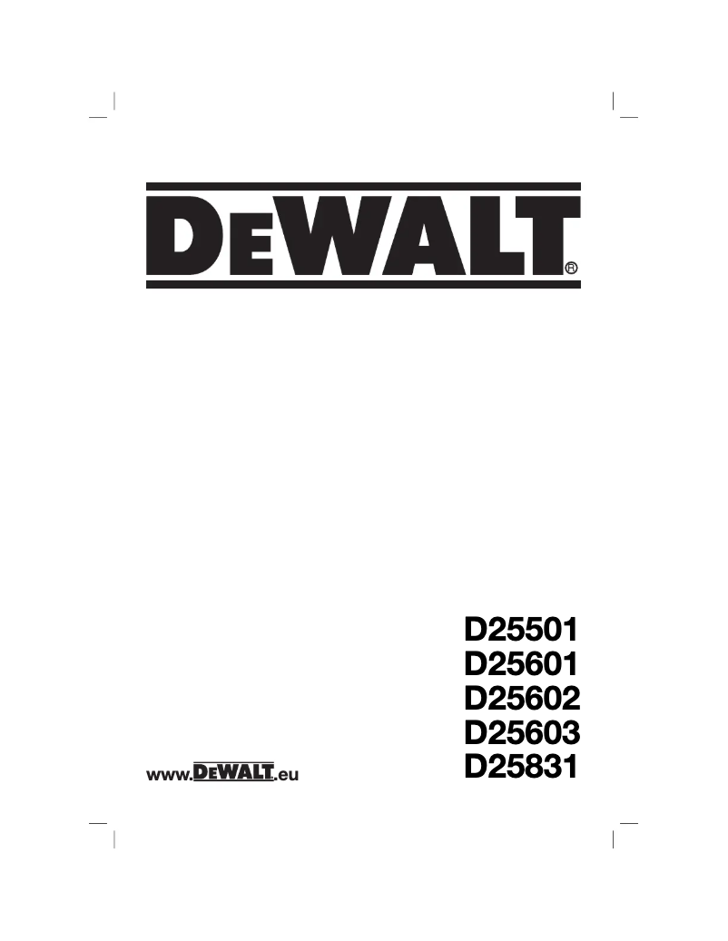Página nº 1 - Manual de usuario DeWalt D25603K