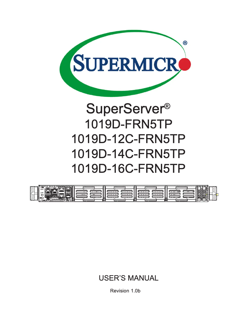 Página 1 del manual Manual de usuario Supermicro SuperServer 1019D-16C-FRN5TP