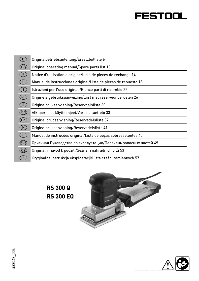 Página nº 1 - Manual de usuario Festool RS 300 Q