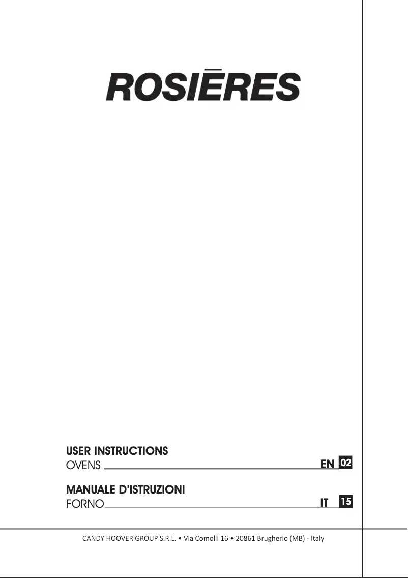 Página 1 del manual Manual de usuario Rosieres RFZ3171PNI
