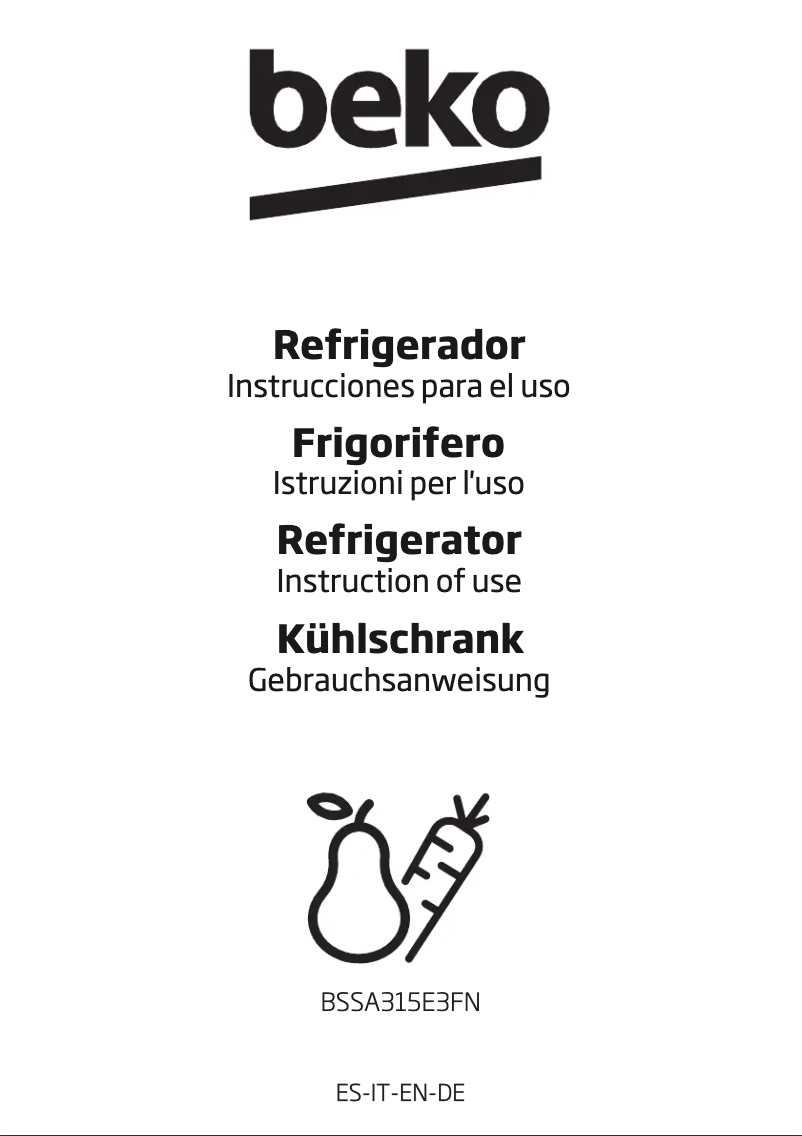 Página 1 del manual Manual de usuario Beko 7523820016