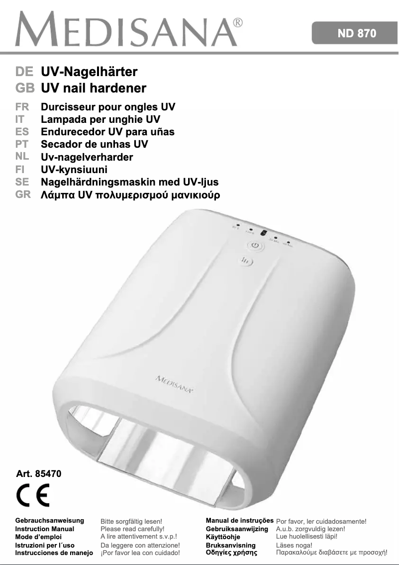 Imagen de la primera página del manual del dispositivo ND 870