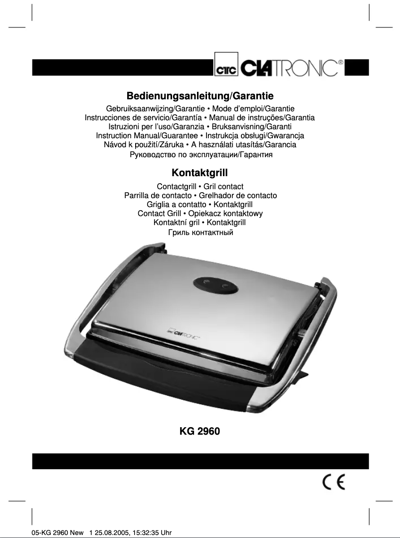 Imagen de la primera página del manual del dispositivo KG 2960