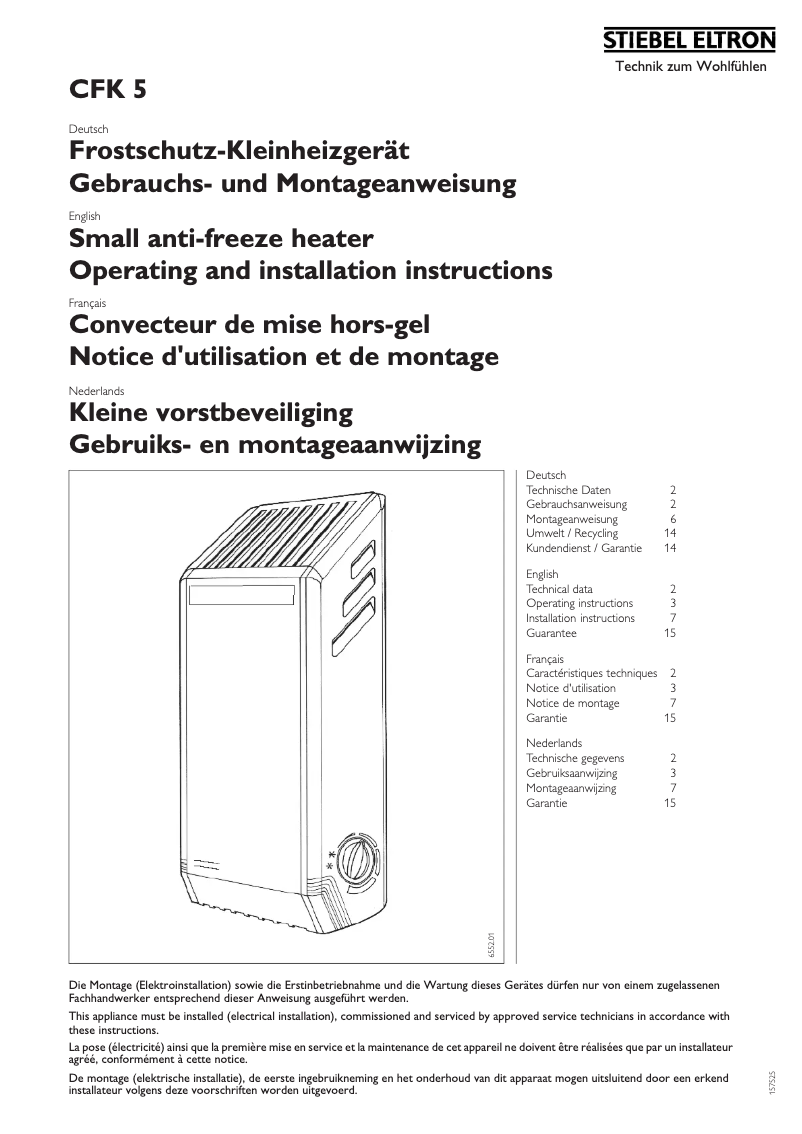 Página 1 del manual Manual de usuario Stiebel Eltron CKV 5