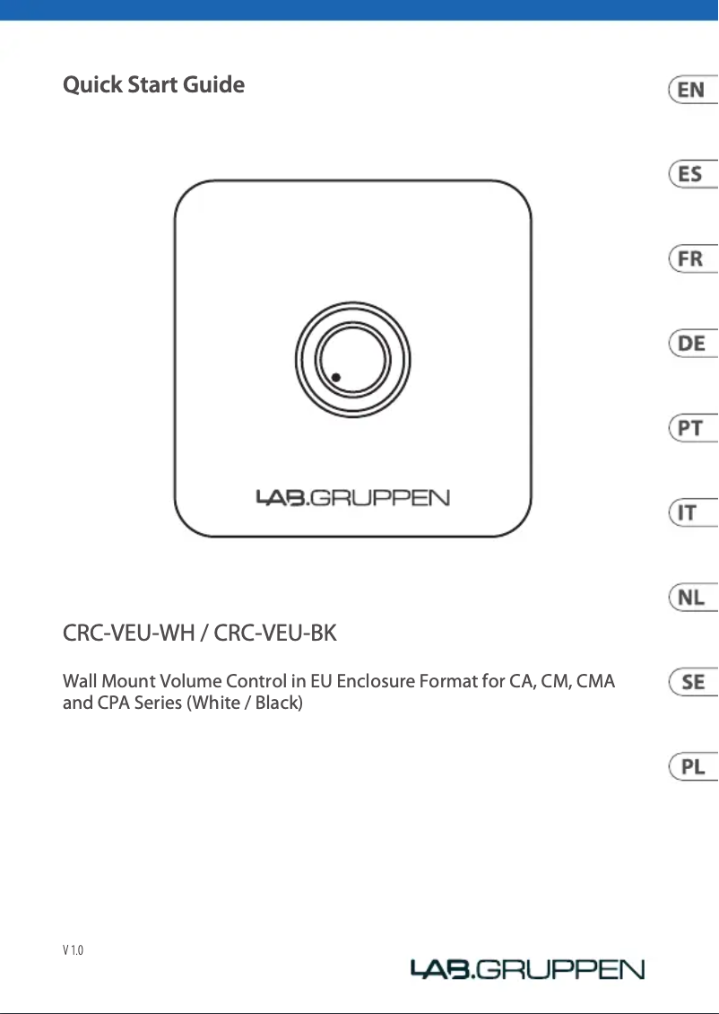 Página 1 del manual Manual de usuario Lab Gruppen CRC-VEU-WH