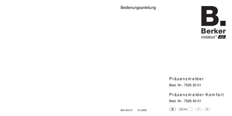 Imagen de la primera página del manual del dispositivo 75262001