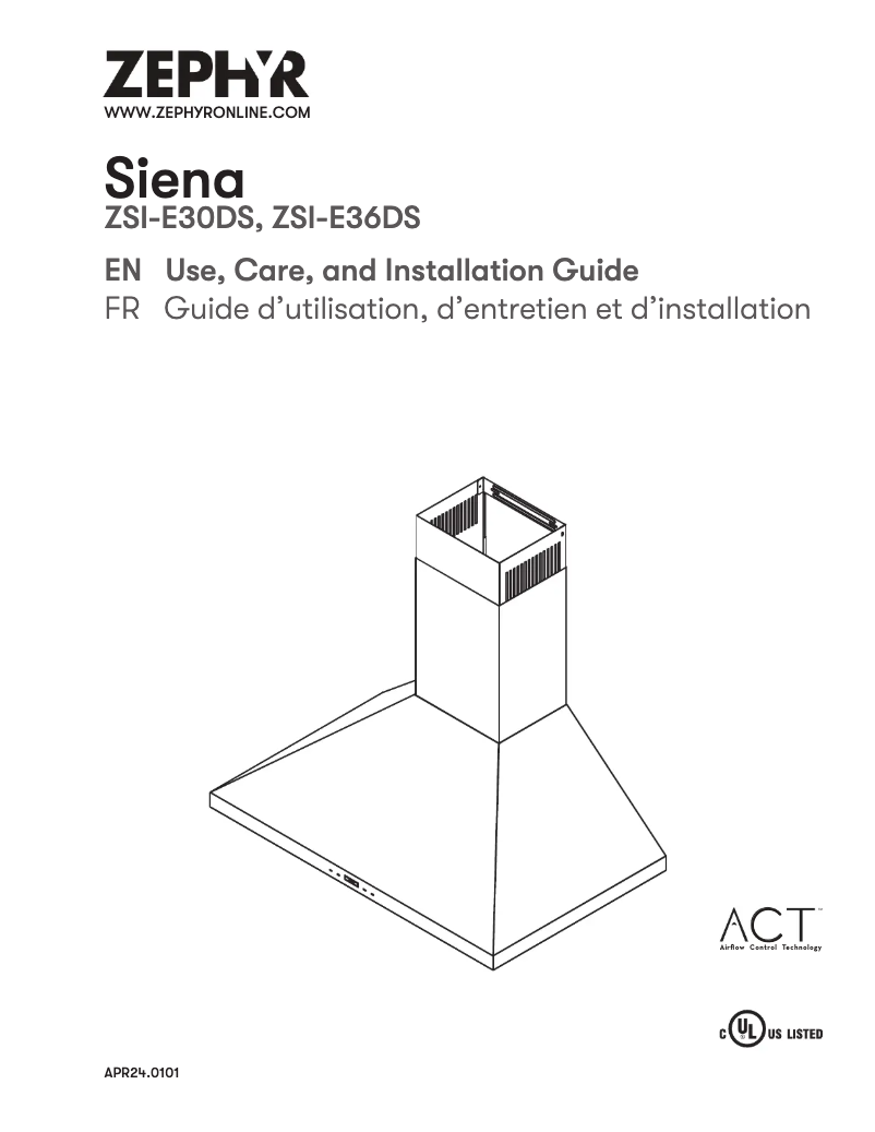 Página 1 del manual Manual de usuario Zephyr ZSI-E36DS