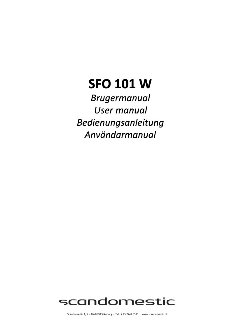 Imagen de la primera página del manual del dispositivo SFO 101 W