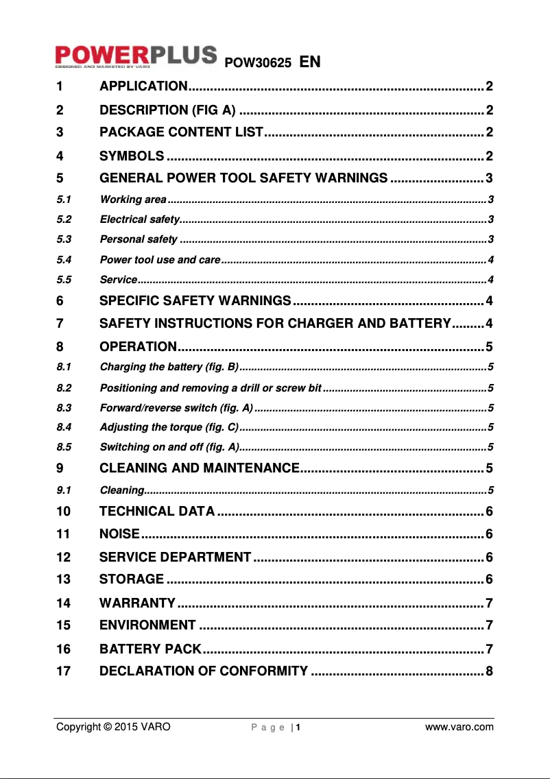 Página 1 del manual Manual de usuario PowerPlus POW30625