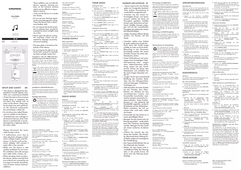 Página 1 del manual Manual de usuario Grundig Sonoclock 1500