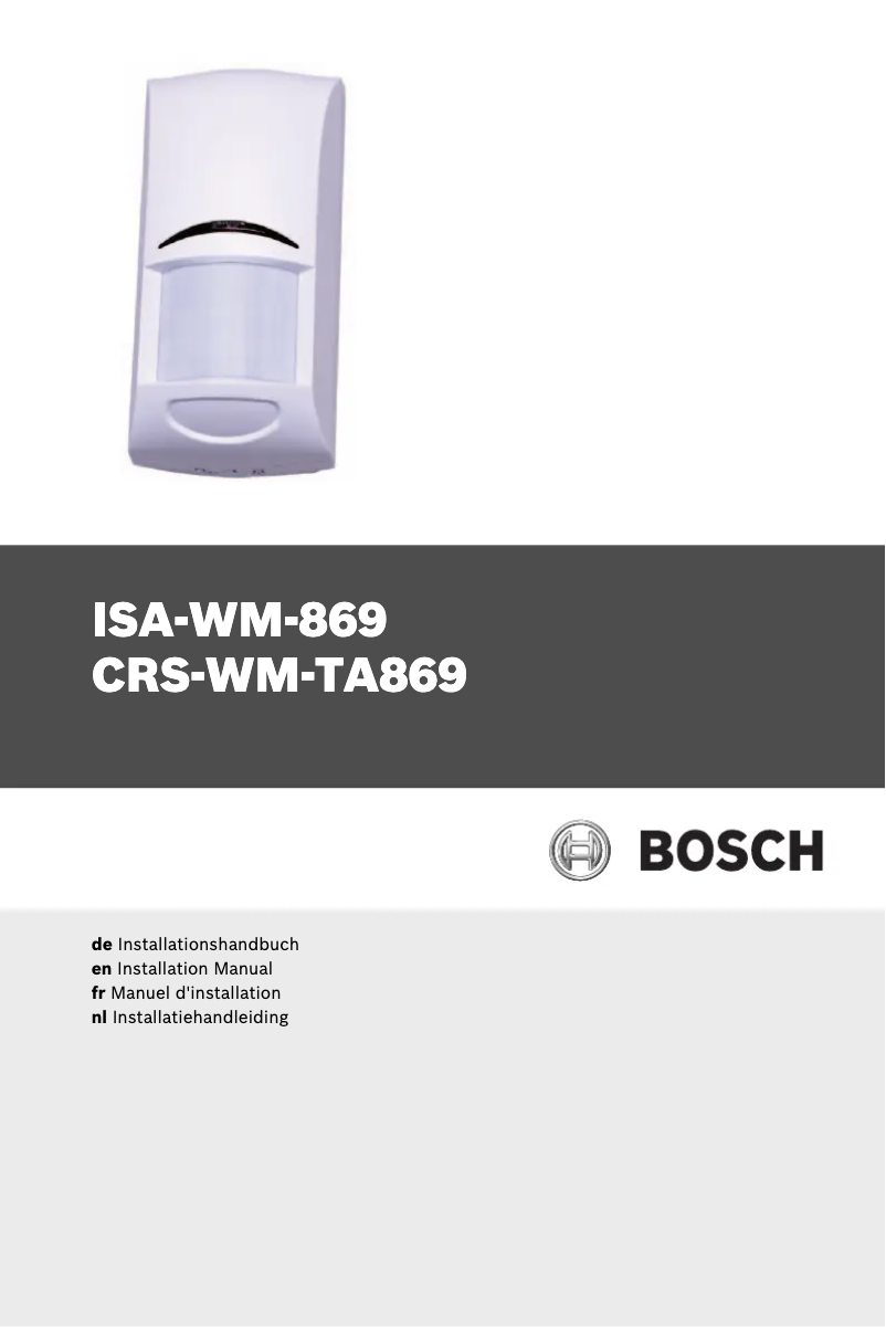 Página nº 1 - Manual de usuario Bosch CRS-WM-TA869