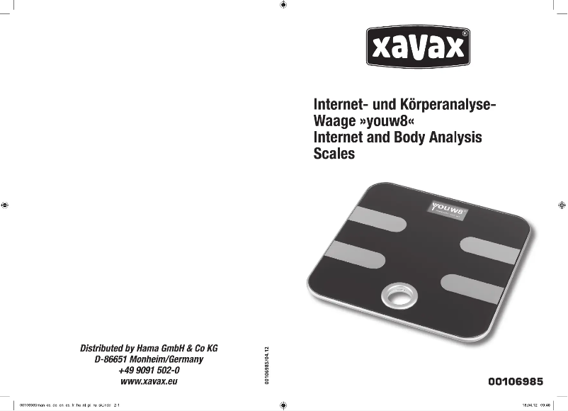 Página 1 del manual Manual de usuario Hama youw8