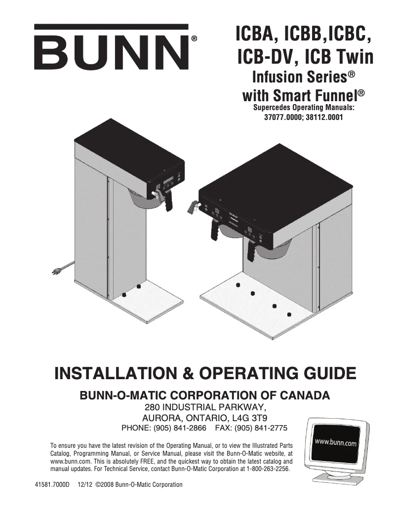 Página 1 del manual Manual de usuario Bunn ICBA DBC Twin
