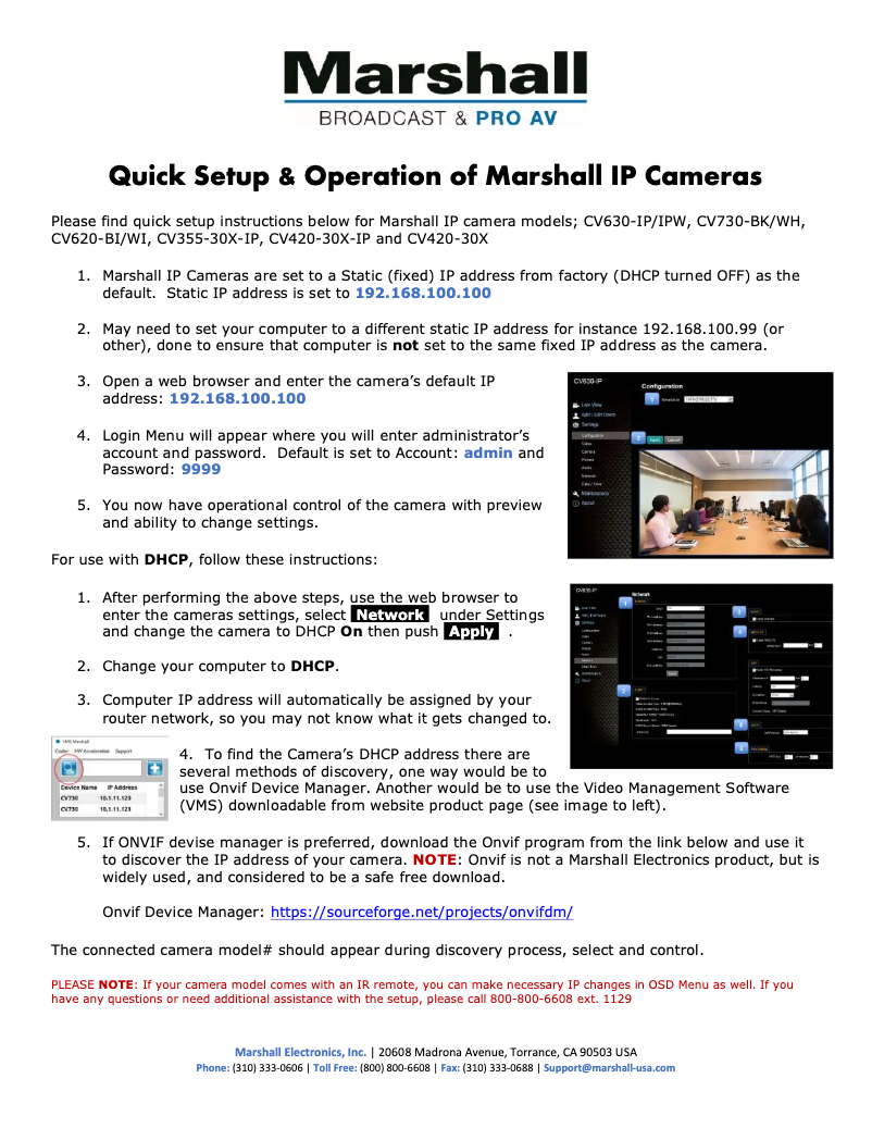 Página nº 1 - Manual de usuario Marshall Electronics CV620-TWI