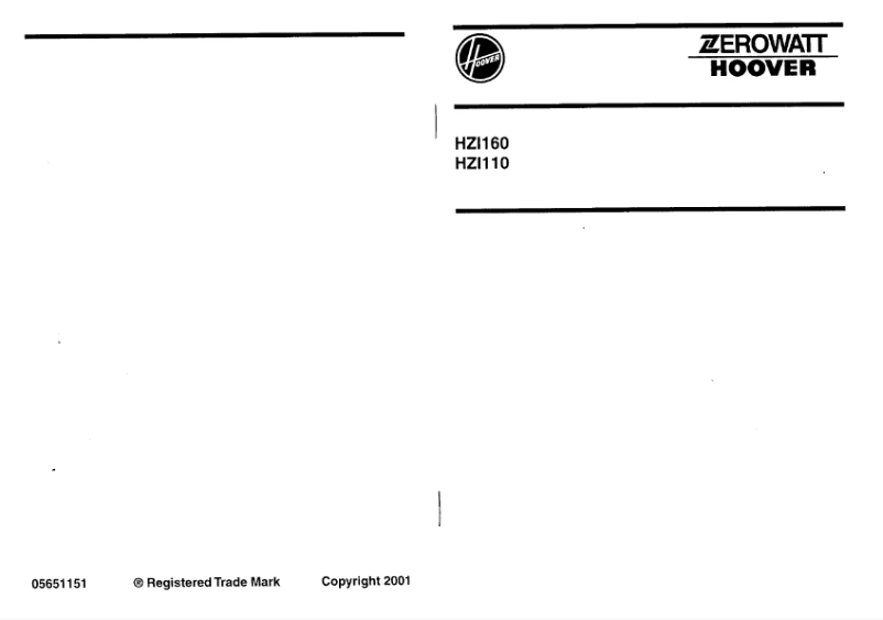 Página 1 del manual Manual de usuario Zerowatt-Hoover HZI 160