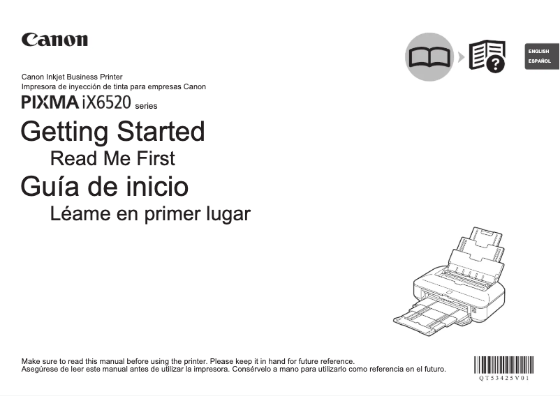 Imagen de la primera página del manual del dispositivo Pixma iX6520