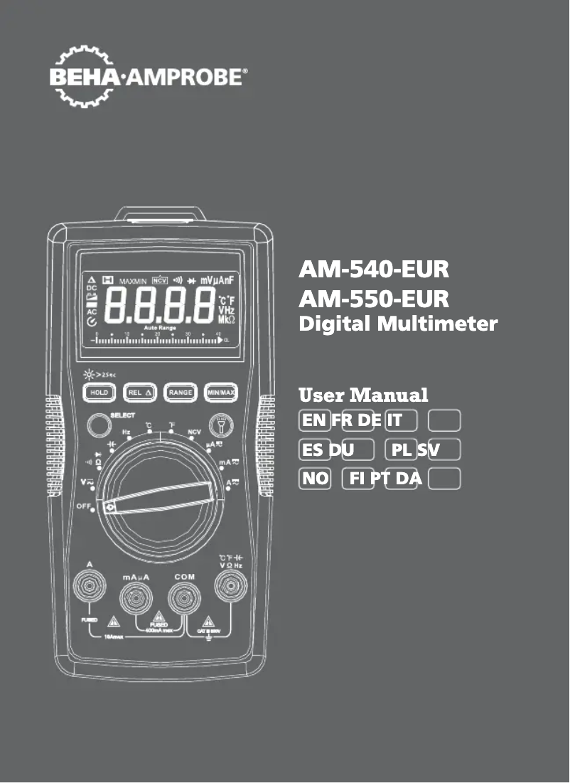 Página 1 del manual Manual de usuario Amprobe AM-540-EUR