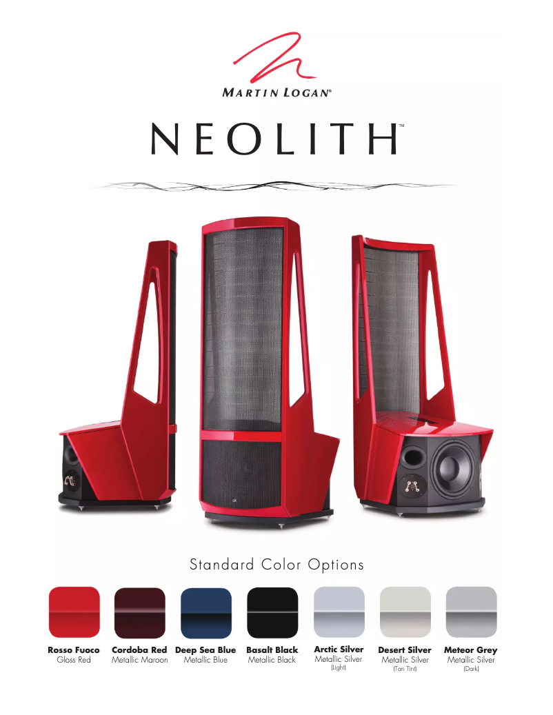 Página 1 del manual Folleto Martin Logan Neolith
