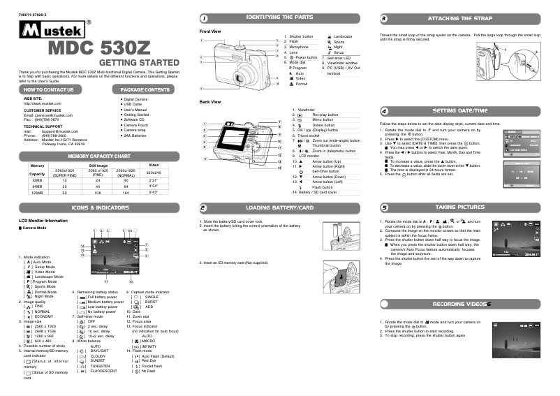 Imagen de la primera página del manual del dispositivo MDC 530Z