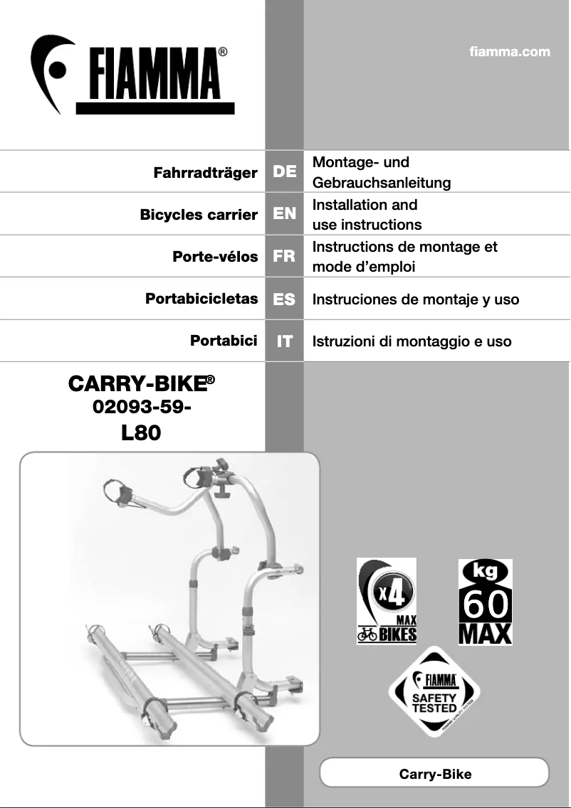 Imagen de la primera página del manual del dispositivo Carry-Bike L80
