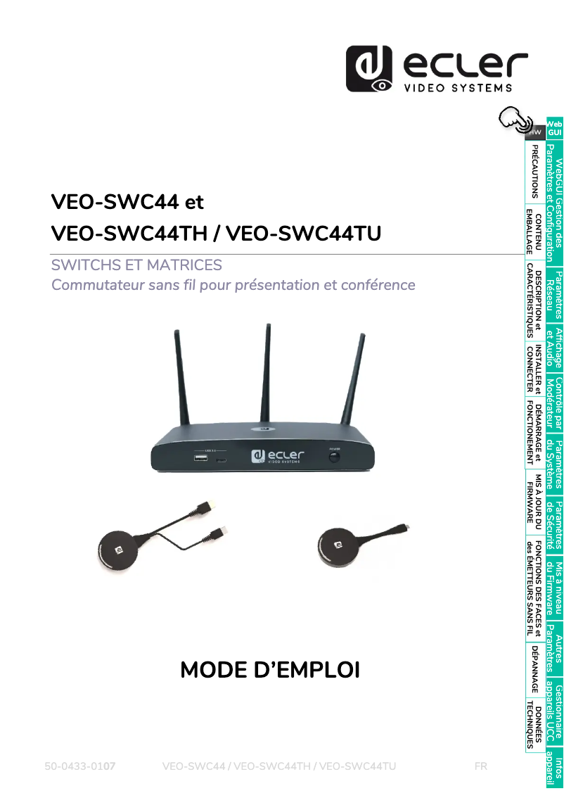 Página 1 del manual Manual de usuario Ecler VEO-SWC44TH