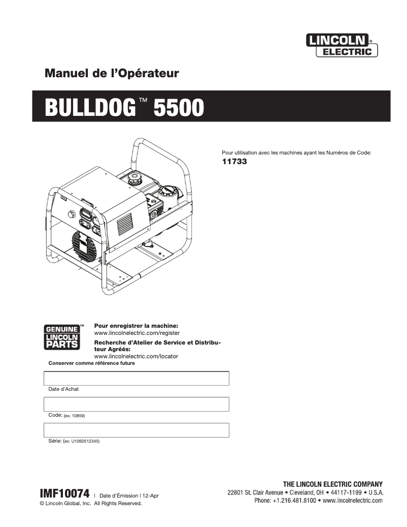 Imagen de la primera página del manual del dispositivo Bulldog 5500