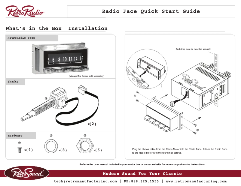 Imagen de la primera página del manual del dispositivo RetroRadio M2