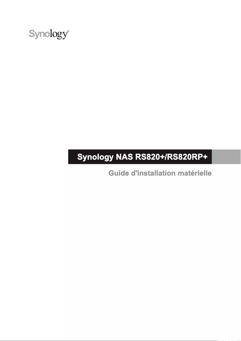 Imagen de la primera página del manual del dispositivo RackStation RS820+