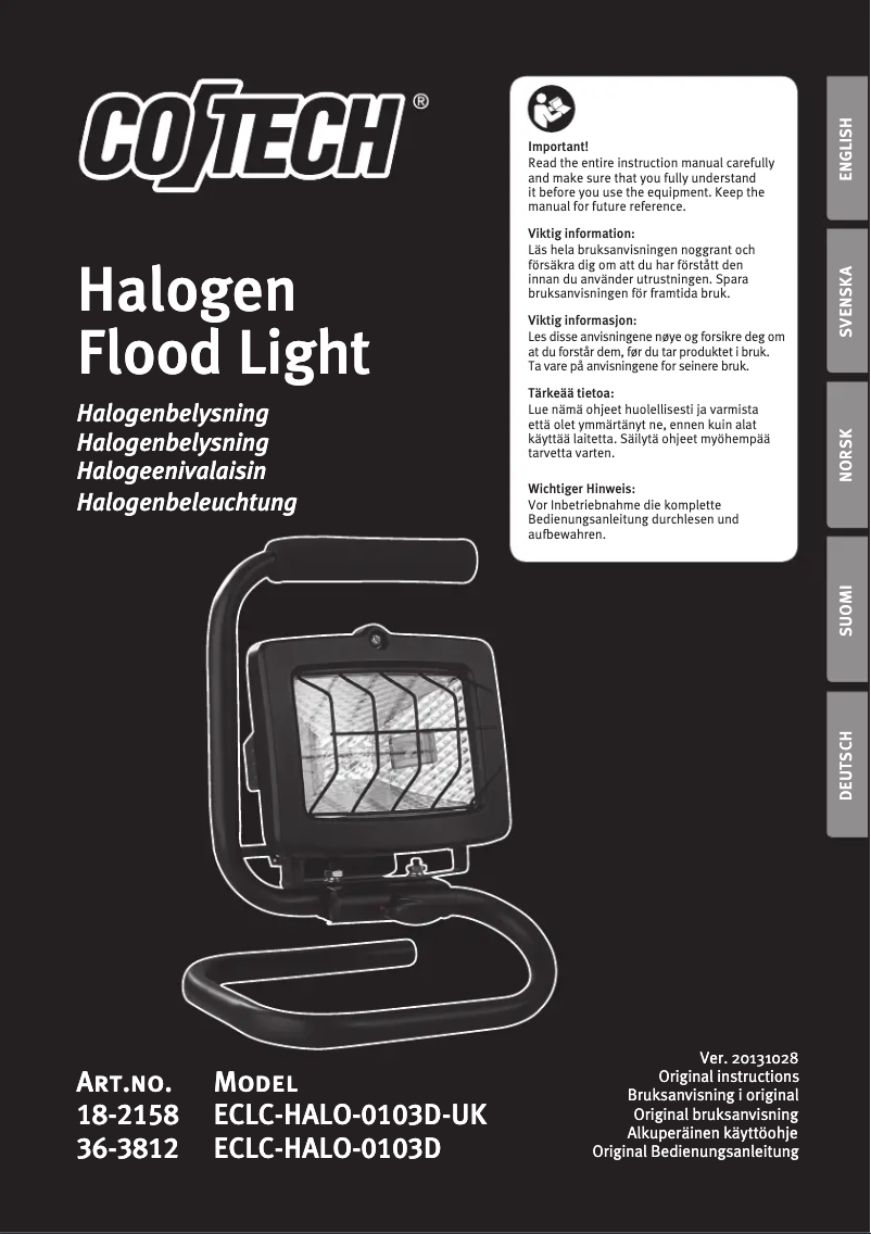 Imagen de la primera página del manual del dispositivo ECLC-HALO-0103D