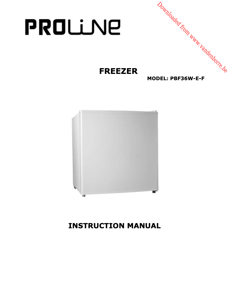 Página 1 del manual Manual de usuario Proline PBF36W-E-F