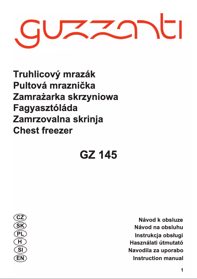 Página 1 del manual Manual de usuario Guzzanti GZ 145