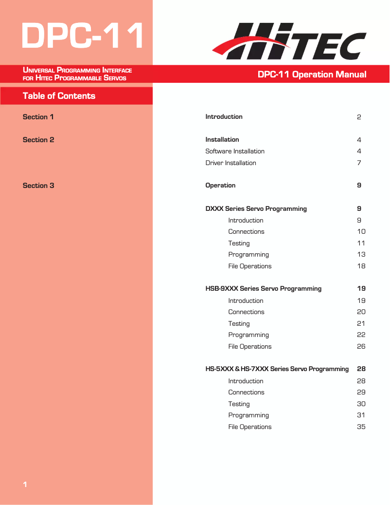 Página 1 del manual Manual de usuario Hitec MULTIPLEX DPC-11