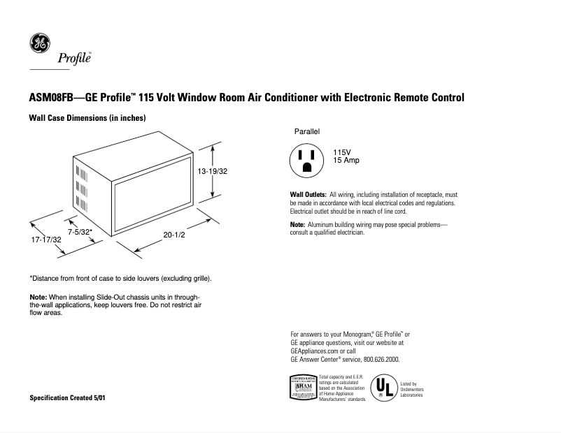 Imagen de la primera página del manual del dispositivo Profile ASM08FB