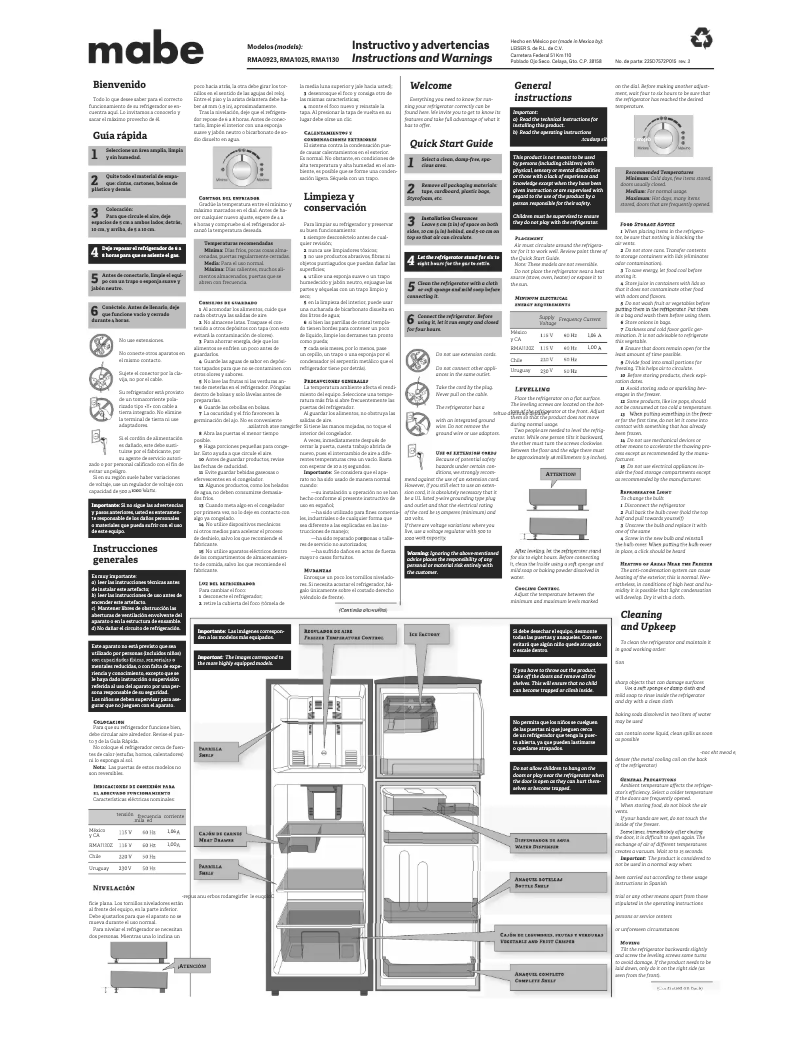 Imagen de la primera página del manual del dispositivo RMA1025VMXE0