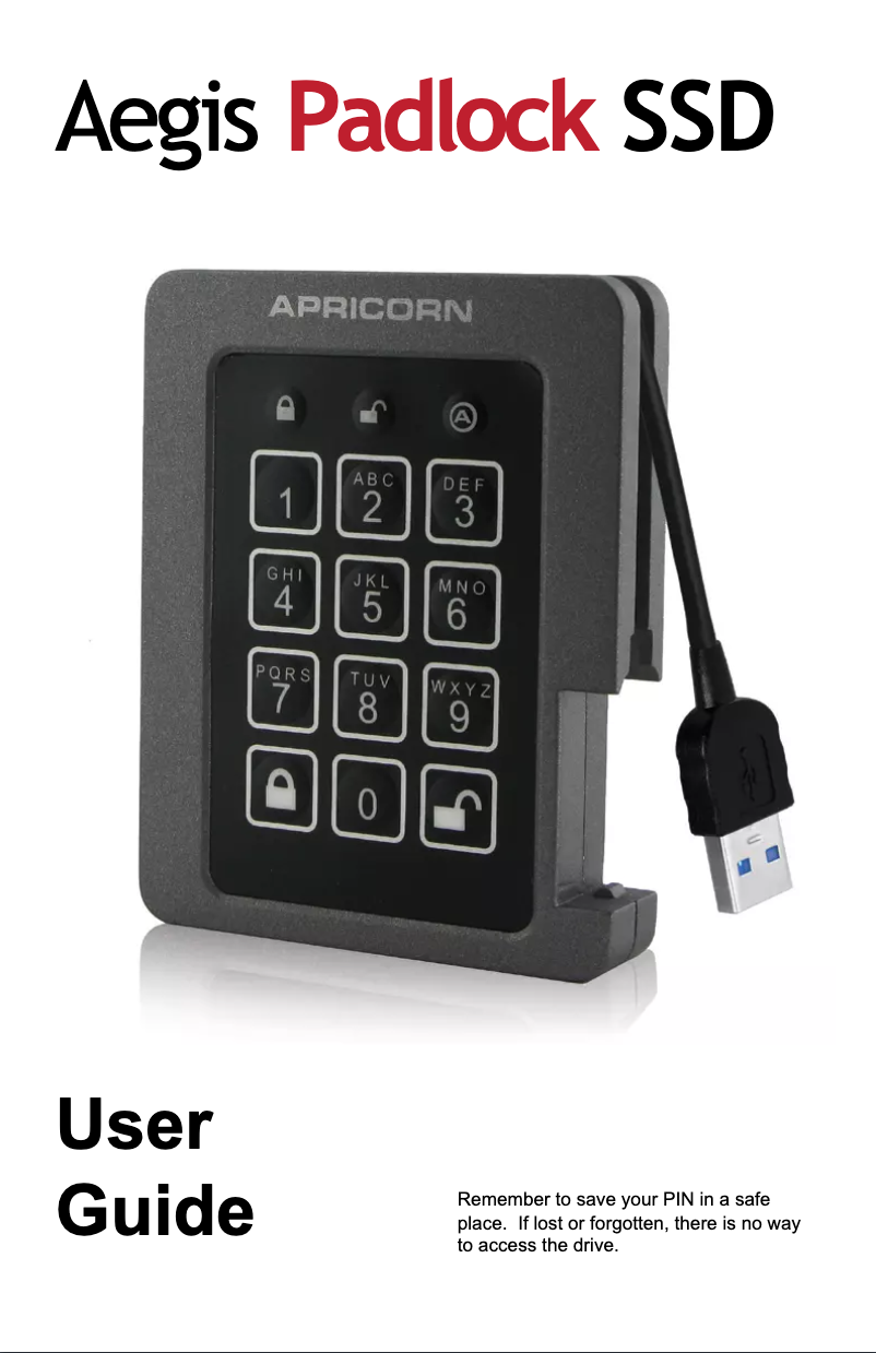 Página nº 1 - Manual de usuario Apricorn Aegis Padlock SSD