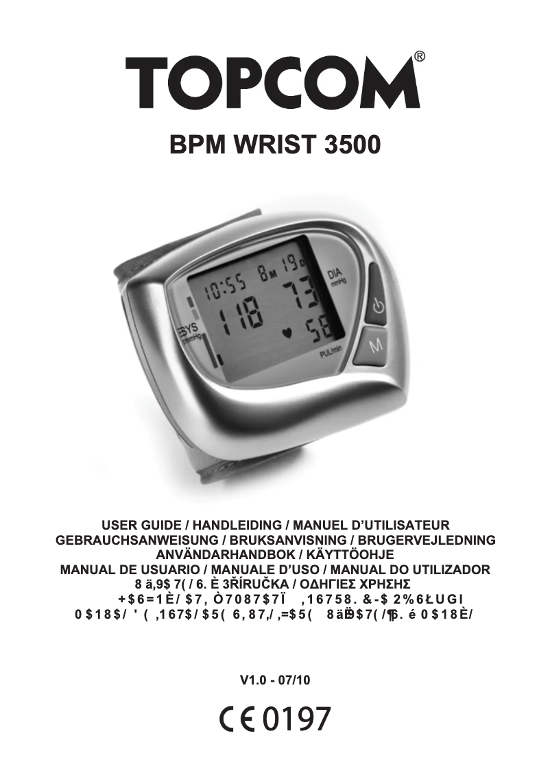 Imagen de la primera página del manual del dispositivo BPM Wrist 3500