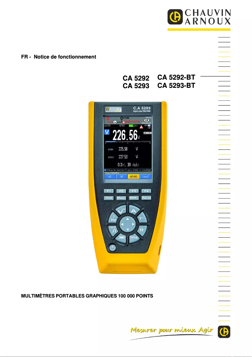 Página 1 del manual Manual de usuario Chauvin Arnoux CA 5293