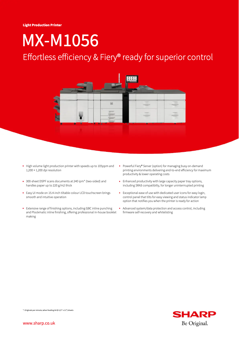 Imagen de la primera página del manual del dispositivo MX-M1056