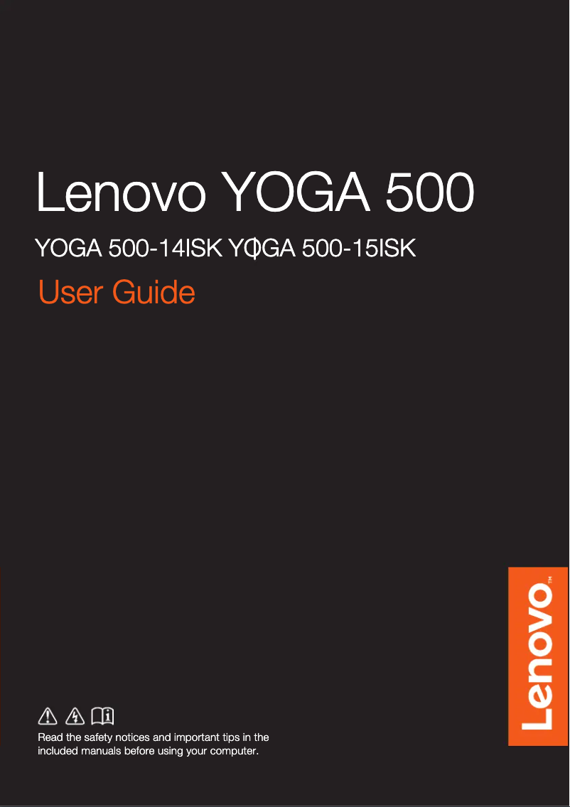 Imagen de la primera página del manual del dispositivo IdeaPad Yoga 500