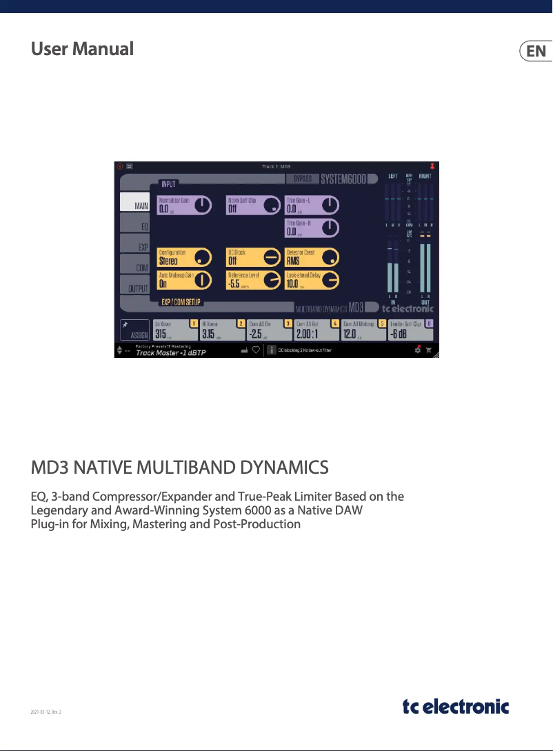 Página 1 del manual Manual de usuario TC Electronic MD3 Native
