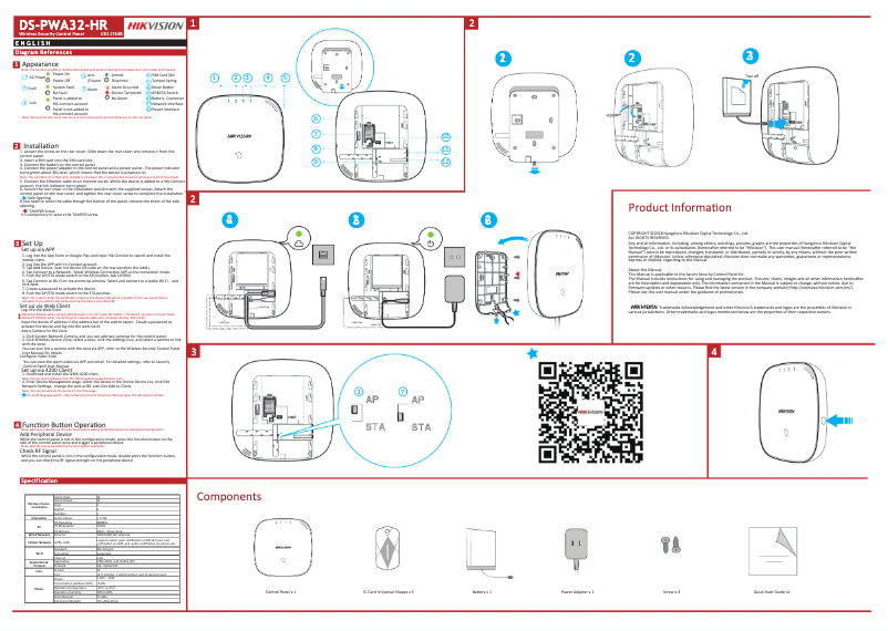 Imagen de la primera página del manual del dispositivo DS-PWA32-HGR
